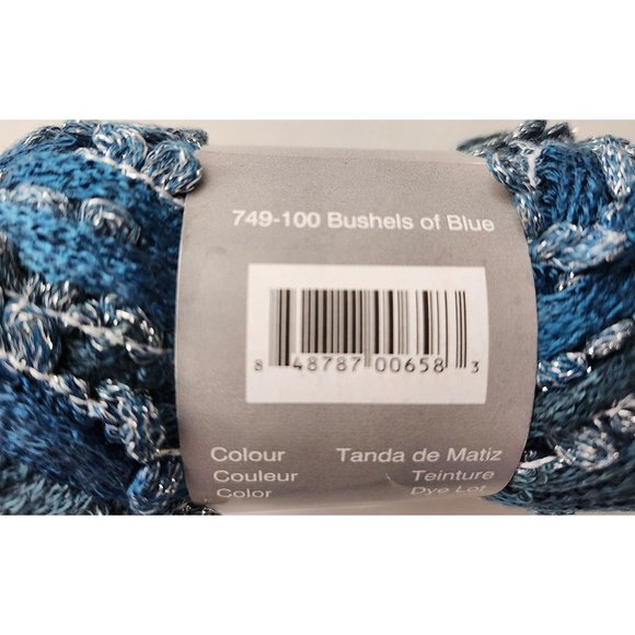 Mary Maxim Fabulous Fringe 2 Skeins 749-100 Bushels of blue 100 Grams yarns - Picture 2 of 4